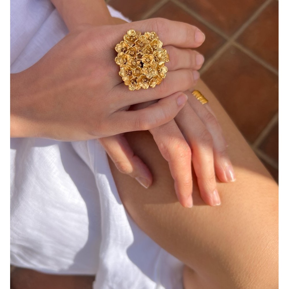 Ianthe Ring statement,  24K Gold plated  