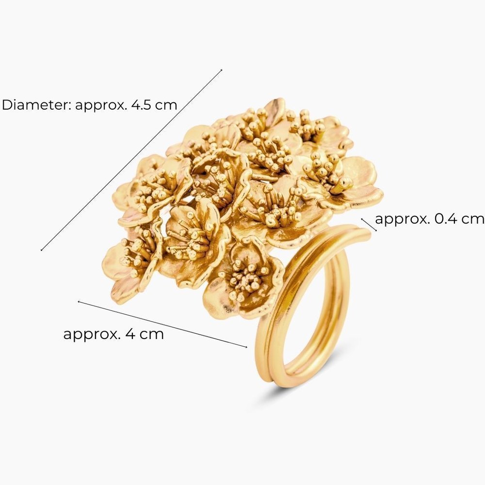 Ianthe Ring statement,  24K Gold plated  