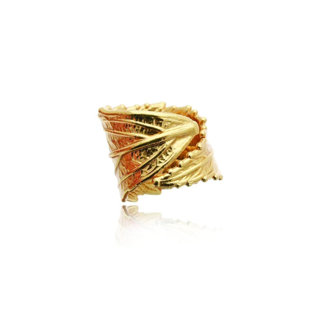 Simplicity Ring statement, with wide base, 24K Gold vermeil on sterling silver  