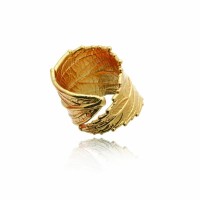 Simplicity Ring statement, with wide base, 24K Gold vermeil on sterling silver  