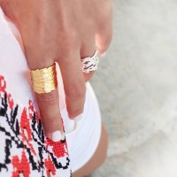 Simplicity Ring statement, with wide base, 24K Gold vermeil on sterling silver  