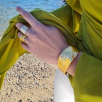 Simplicity Ring statement, with wide base, Sterling silver  