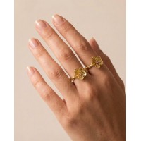 Phillis Ring  with narrow twig base, 24K Gold vermeil on sterling silver  