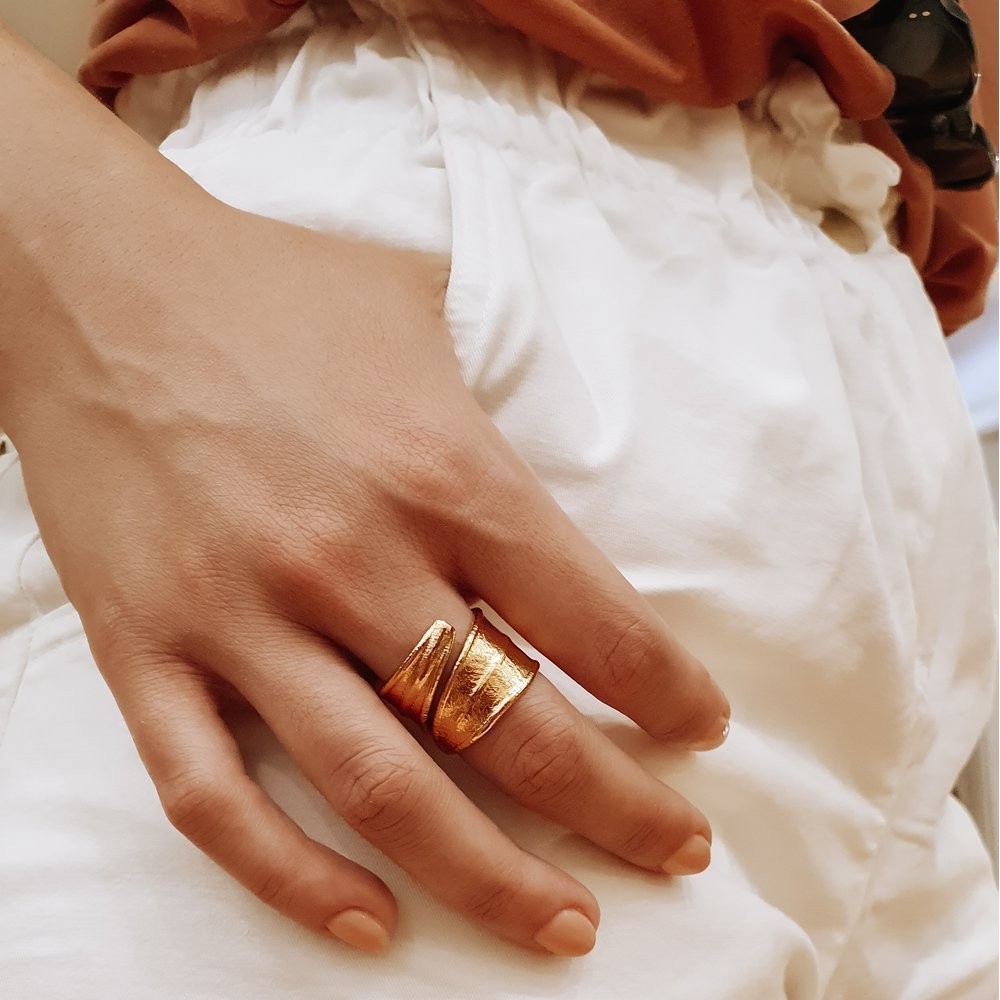 Milos Ring geometric,  24K Gold vermeil on sterling silver  