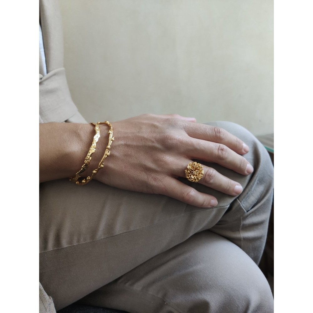 Crysanthe Chrysanthemum Ring   24K Gold plated  