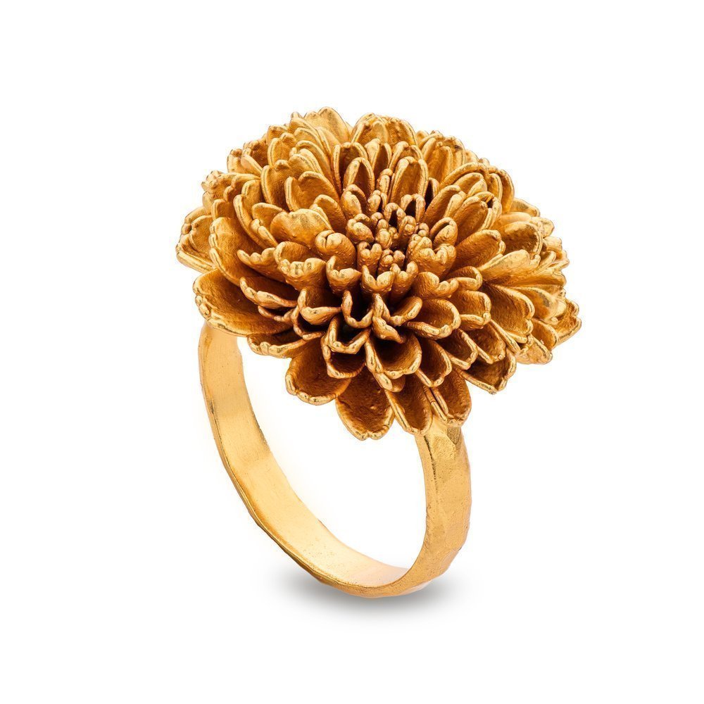 Crysanthe Chrysanthemum Ring   24K Gold plated  