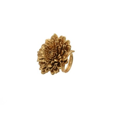 Crysanthe Chrysanthemum Ring statement,  24K Gold plated  