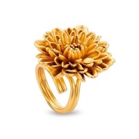 Crysanthe Chrysanthemum Ring statement,   24K Gold plated  
