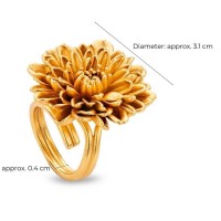 Crysanthe Chrysanthemum Ring statement,   24K Gold plated  