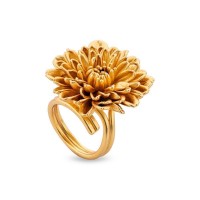 Crysanthe Chrysanthemum Ring statement,  24K Gold plated  