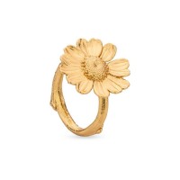 Ismini Daisy Ring  with narrow twig base, 24K Gold vermeil on sterling silver  