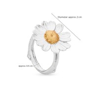 Ismini Daisy Ring  with narrow twig base, 24K Gold and sterling silver  