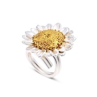 Ianthe Daisy Ring statement,   24K Gold and silver plated  