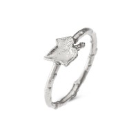 Miniature Ivy Ring mini with narrow twig base, Sterling silver  