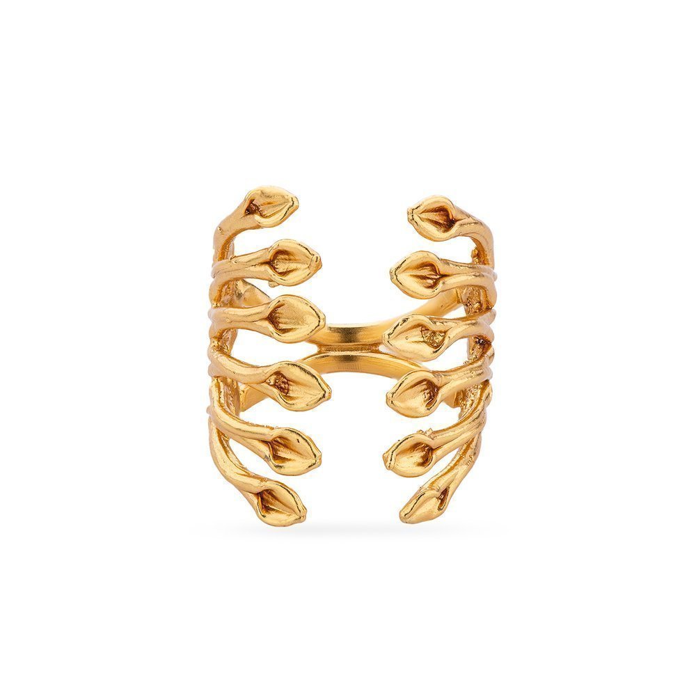 Heliostalida Ring geometric, statement,  24K Gold vermeil on sterling silver  