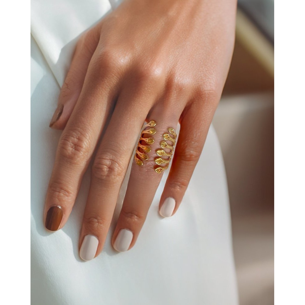 Heliostalida Ring geometric, statement,  24K Gold vermeil on sterling silver  