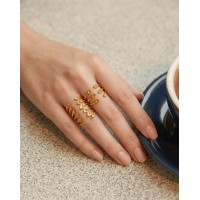 Heliostalida Ring geometric, statement,  24K Gold vermeil on sterling silver  