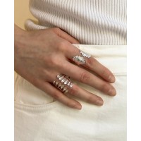 Heliostalida Ring geometric, statement,  Sterling silver  