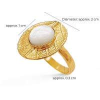 Echo Ring geometric,   24K Gold vermeil on sterling silver Mop 