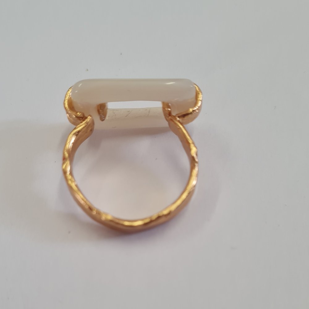 Alke Ring geometric, statement,  24K Gold vermeil on sterling silver Mop 