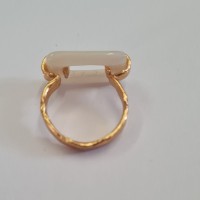 Alke Ring geometric, statement,  24K Gold vermeil on sterling silver Mop 