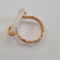 Alke Ring geometric, statement,  24K Gold vermeil on sterling silver Mop 