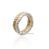 Erato Pine Ring geometric,  24K Gold and sterling silver  