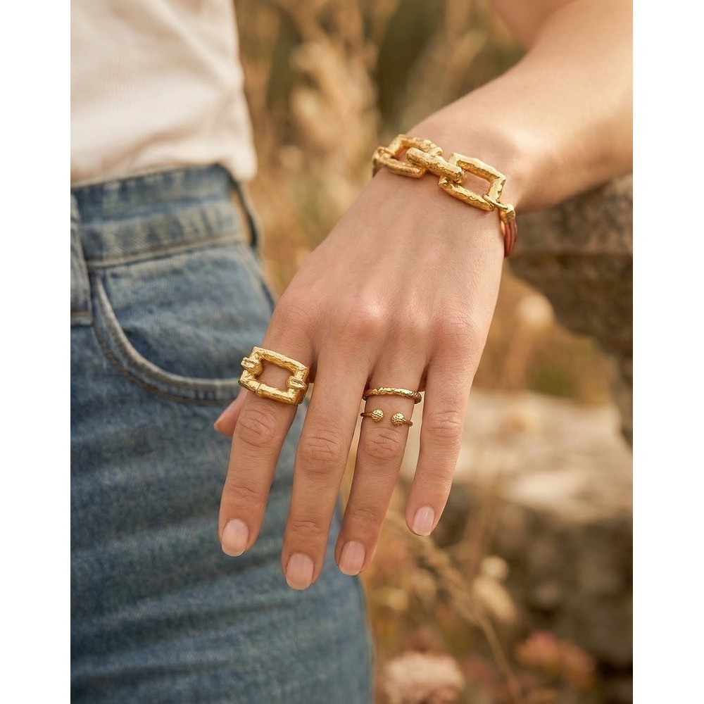 Alke Ring geometric, statement,  24K Gold vermeil on sterling silver  