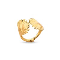 Petalia Ring geometric, with narrow twig base, 24K Gold vermeil on sterling silver  