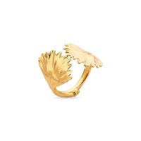 Petalia Ring geometric, with narrow twig base, 24K Gold vermeil on sterling silver  
