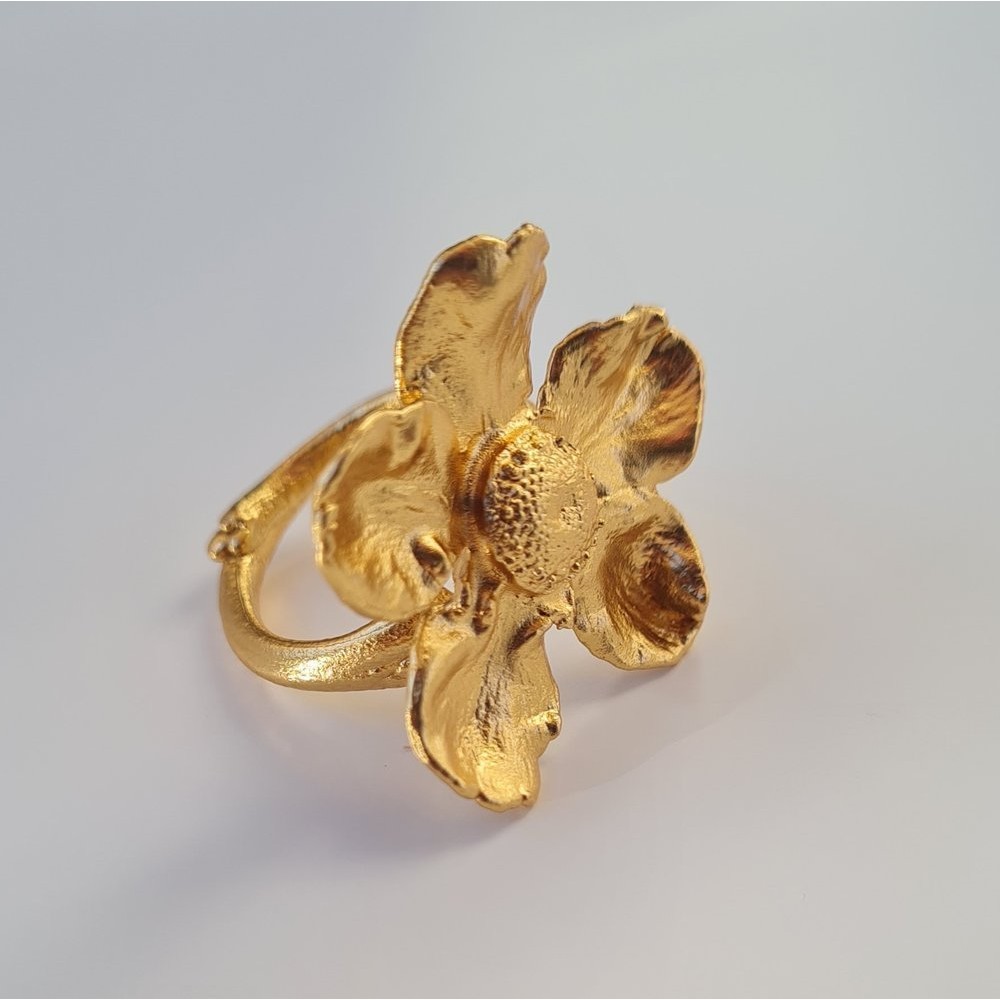 Kerasia Ring statement, with narrow twig base, 24K Gold vermeil on sterling silver  