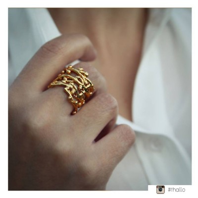 Chloe Ring statement, with wide base, 24K Gold vermeil on sterling silver  