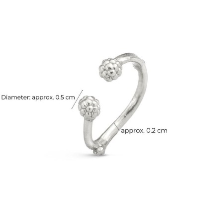 Miniature Ring geometric, with narrow twig base, Sterling silver  