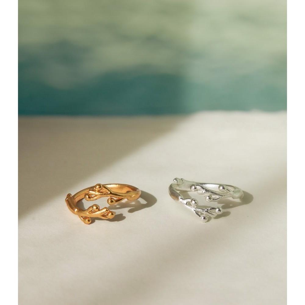 Miniature Ring mini with narrow twig base, 24K Gold vermeil on sterling silver  