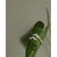 Miniature Ring mini with narrow twig base, Sterling silver  