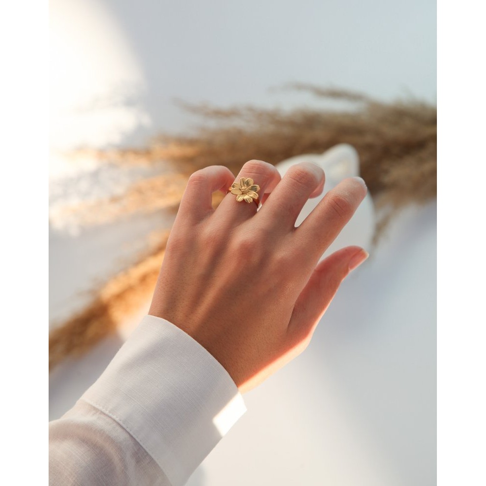 Polytimo Daisy Ring   24K Gold vermeil on sterling silver  
