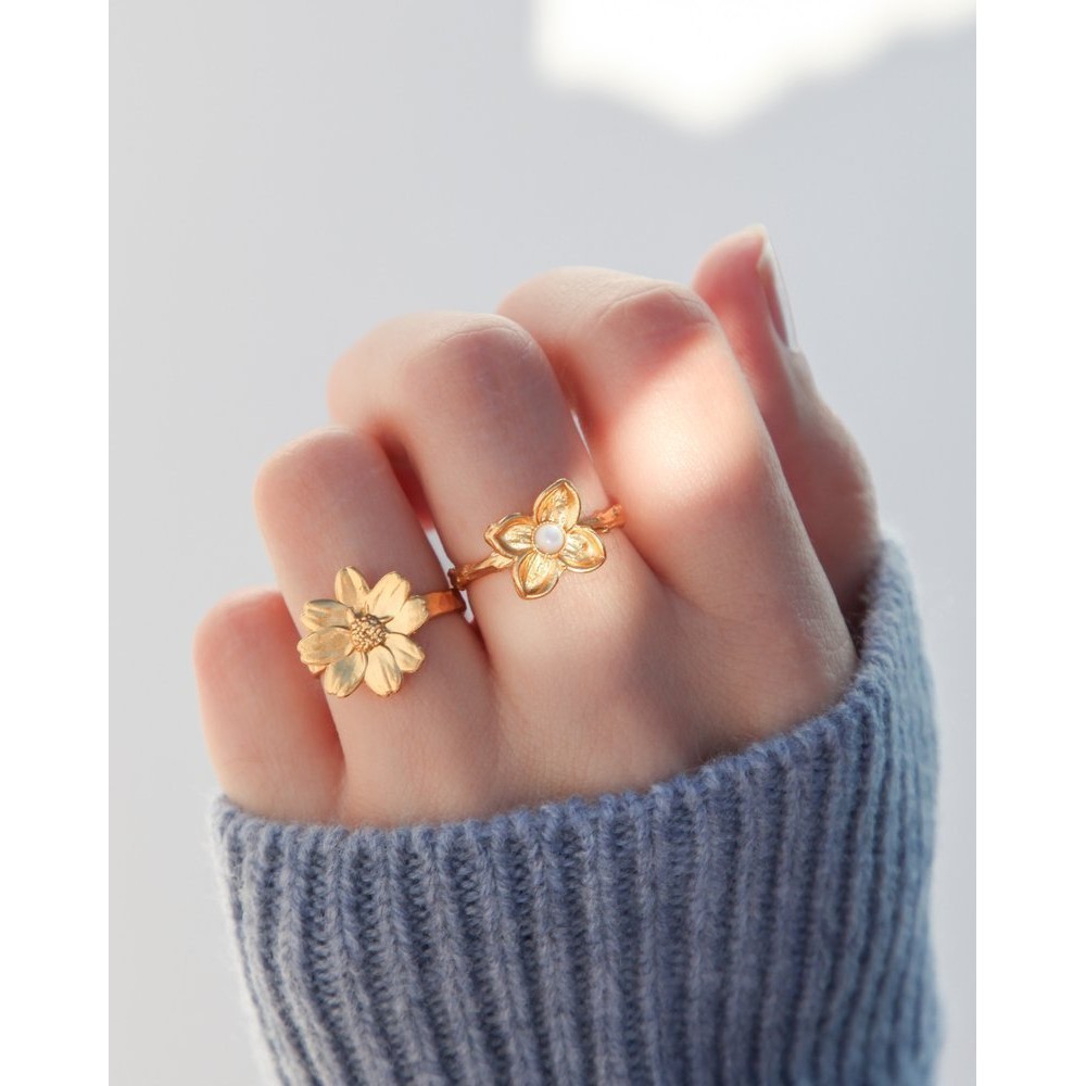 Polytimo Daisy Ring   24K Gold vermeil on sterling silver  