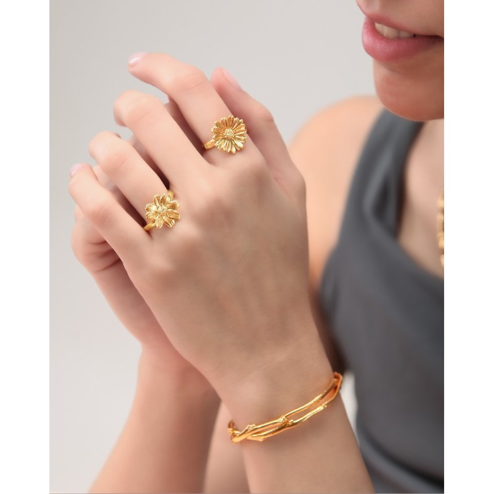 Polytimo Daisy Ring   24K Gold vermeil on sterling silver  