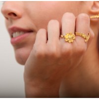 Polytimo Daisy Ring   24K Gold vermeil on sterling silver  