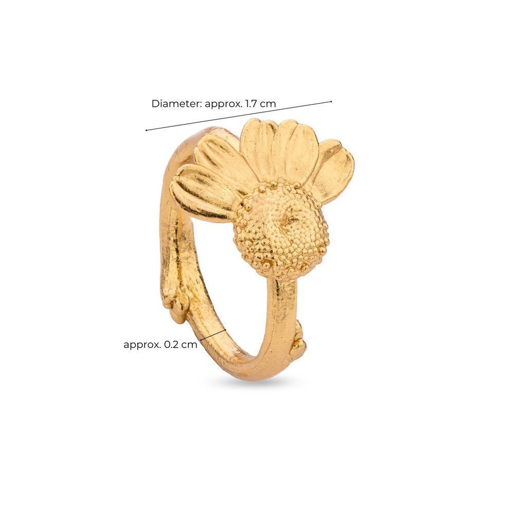 Kissing daisies Daisy Ring  with narrow twig base, 24K Gold vermeil on sterling silver  