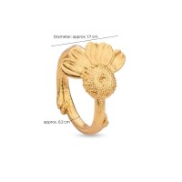 Kissing daisies Daisy Ring  with narrow twig base, 24K Gold vermeil on sterling silver  