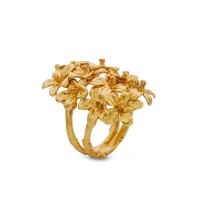 Persephone Ring statement, V-shaped base, with wide base, 24K Gold vermeil on sterling silver  