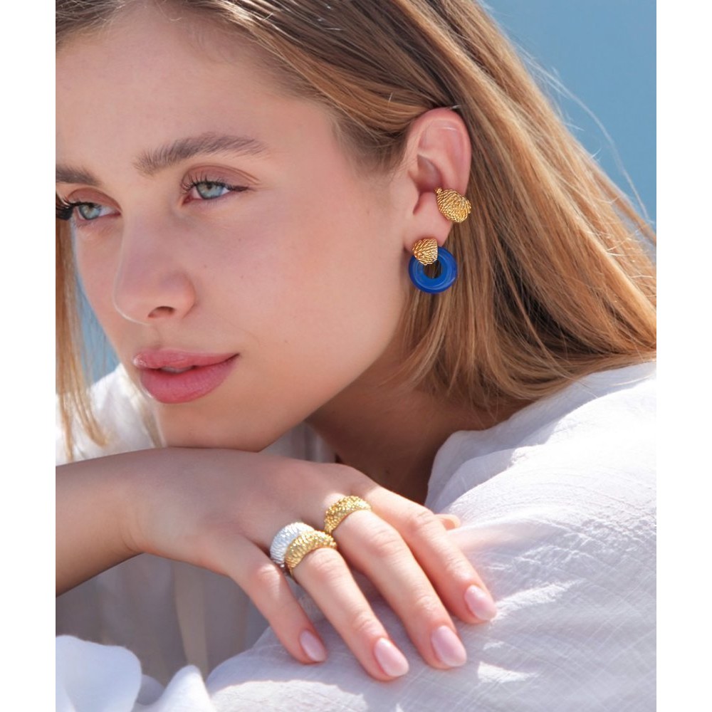 Lotida Holly tree Ring geometric, statement,  24K Gold vermeil on sterling silver  