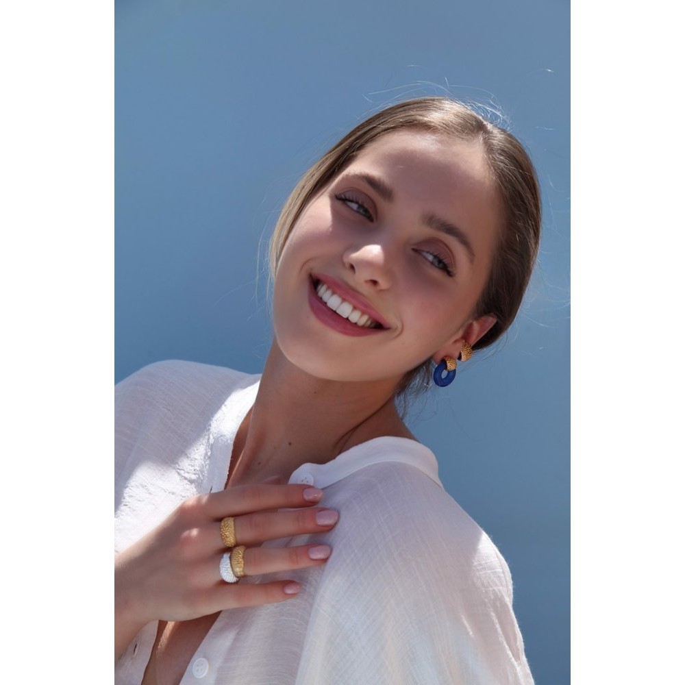 Lotida Holly tree Ring geometric, statement,  24K Gold vermeil on sterling silver  