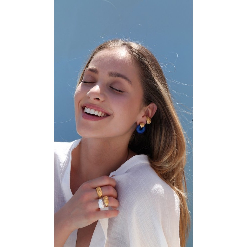 Lotida Holly tree Ring geometric, statement,  24K Gold vermeil on sterling silver  