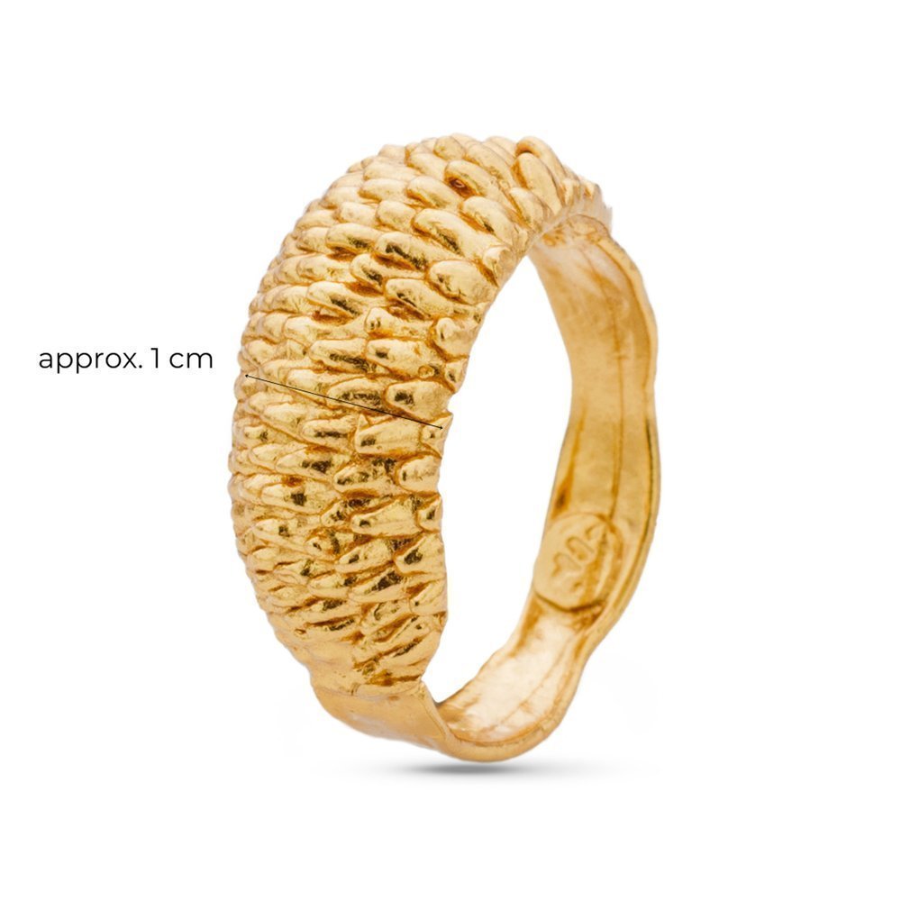 Lotida Holly tree Ring geometric, statement,  24K Gold vermeil on sterling silver  