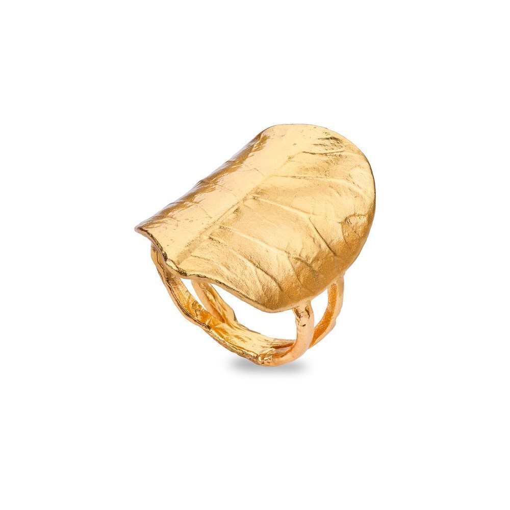 Moonlight Ring geometric, statement, V-shaped base, 24K Gold vermeil on sterling silver  