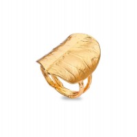 Moonlight Ring geometric, statement, V-shaped base, 24K Gold vermeil on sterling silver  
