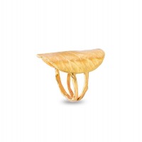 Moonlight Ring geometric, statement, V-shaped base, 24K Gold vermeil on sterling silver  