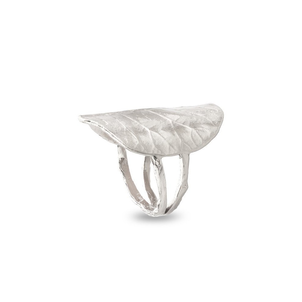 Moonlight Ring geometric, statement, V-shaped base, Sterling silver  